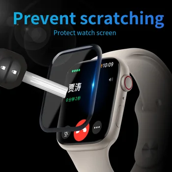 1-3 KOS Screen Protector za Apple Watch7 Zaščitno folijo Anti-scratch Črni Strani Shatterproof Prilagodljiva Film za Apple ura 7