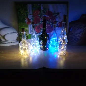1M 10LED LED Plute Oblikovane Steklenice Zamašek Svetlobe Kozarec Vina LED Bakrene Žice Niz Luči Za Božič Luči Stranko Poroko