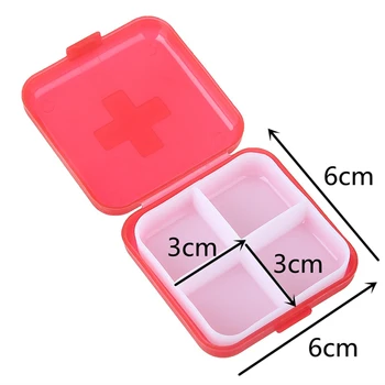 1Pc Kvadratnih Travel Mini Tabletke Organizator Polje Stud Uhan Obroč Prenosni Zaščitna Škatla za Shranjevanje Rdeča Modra Zelena Pillbox Organizator