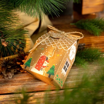 24pcs/set Vesel Božič Adventni Koledar Bonbone, Škatle Kraft papir, Kraft Papir, Darilne Vrečke, Božični Okraski za Dom Novo Leto Navidad Noel
