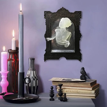 2Styles Gothic 3D Duha V Ogledalo Okvir Halloween Grozo Plakat, Dnevna Soba Dekor (Hiša strahov), Stranka Dekor ki se Sveti V temi