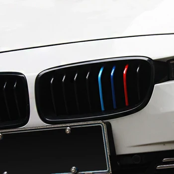 3PCS 20*1,5 cm M-Barvnim Trakom Avto Nalepke Ledvic Rešetka Decal za BMW Serije Auto Deli Odsevno Nalepko Dekoracijo Prenosni