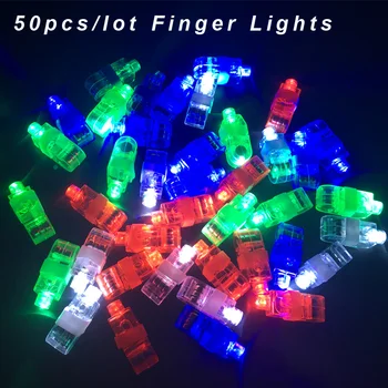 50Pcs / Veliko LED Prst Luči Žareče Slepi, Barvni Laser, ki Oddaja Svetilke Poročno Slavje Festival Otrok Rojstni dan Stranka dekor