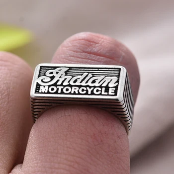 925 Sterling Silver Fashion Indian Motorcycle Pismo Moških Prst Prstan Vroče Prodaja Nakit Za Človeka Darilo Nikoli Ne Zbledi