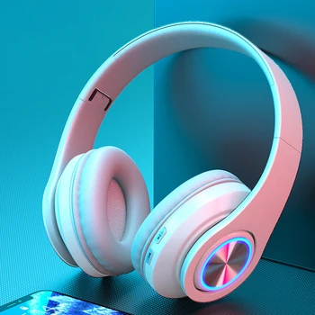 B39 Brezžična tehnologija Bluetooth 5.0 Slušalke, Prenosni Zložljive LED Luči Stereo Slušalke Z Mikrofonom Glasbo, Slušalke Za Telefon