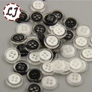 Brezplačna dostava 30PCS/VELIKO belo črno srajco Gumb 11 mm smole gumb plastičnih poletje slog gumb šivalni pribor scrapbooking