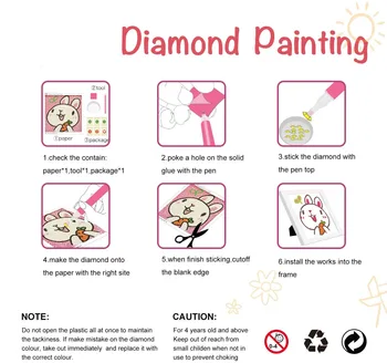 Enostavno Diamond Slikarstvo Kompleti za Otroke Polni Sveder za Število Nosorogovo Fotografij, Umetnosti, Obrti, za Dom Dekor Darilo 12 Kitajski Zodiacs