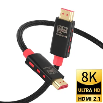 HDMI 2.1 Kabel 8K 60Hz 4K 120Hz 48Gbps Ultra High Speed eARC HDR10+ Video Kabel Pleteni za Ojačevalnik TV PS4 PS5 xbox serije x