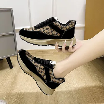 Jeseni korejski moda majhen pas Gump čevlji debele prosti čas superge leopard print single čevlji