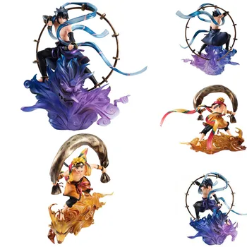 Naruto Shippuden Naruto Uzumaki Uchiha Sasuke GK figuric PVC Kip Figur Anime Model Lutka za Otroke, Igrače,