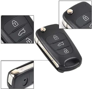 Nov Daljinski Ključ Lupini Za Hyundai I10 I20 I30 IX35 I35 I40 3 Gumbi Flip Zložljiva Daljinski Ključ Primeru