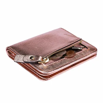 Nov prihod žensk pravega usnja, cvetlični vzorec, mala denarnica kratko kompaktno dvo-krat z zadrgo, žep za kovance Usnje mini torbici