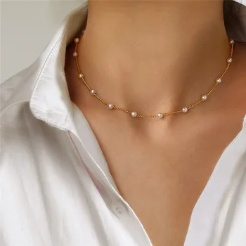 Novo biserna ogrlica za ženske modni clavicle Choker veriga Ogrlice 2021 nakit na vratu ženski korejske modne Kroglice kpop
