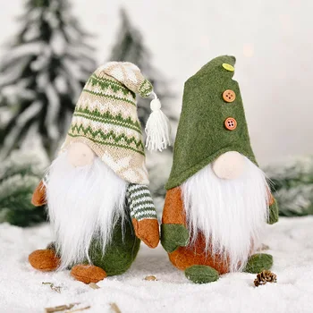 Novo leto, Božič dom okraski Zelena brezosebna gnome lutka Vesel Božič okraski božič darilo Adornos De Navidad Namizni Dekor