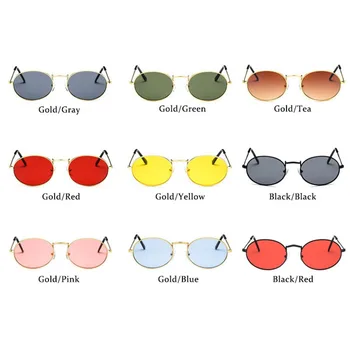 ONEVAN Ovalne Retro sončna Očala Ženske Kovinski Očala Ženske Okrogla sončna Očala za Ženske/Moške Luksuzni Oblikovalec Gafas De Sol Hombre