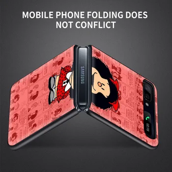 Pametni telefon Ohišje Za Samsung Ž Flip 5G Kritje Silikonski Shell Črna Caso TPU Capa mobilni telefon Fundas Mafalda Vroče Prodaje