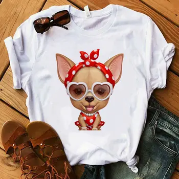 Prednosti se srčkan t-shirt Ženska t-shirt Chihuahua ljubimec TShirt pes Harajuku graphic t-shirt risanka t-shirt femme