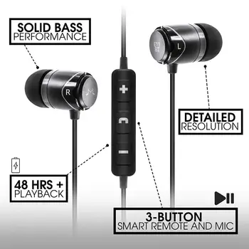SoundMAGIC E11BT v Ušesa Hrupa Izolacijo Bluetooth Neckband Slušalke Hi-Fi Stereo Slušalka HD z Mikrofonom za Šport, Nepremočljiva
