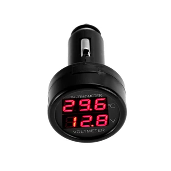 Univerzalni Dvojno USB Avto-Adapter za polnilnik 12V 24V Digitalni Voltmeter Termometer Mobilni Telefon in Avto Polnilec Adapter
