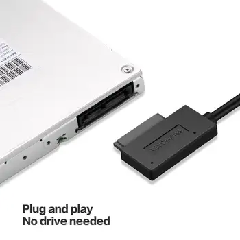 USB 2.0 Mini Sata II 7+6 13Pin Adapter Pretvornik-Kabel Za Prenosni DVD/CD-ROM, ki je Na Zalogi Povezav Kabel za Polnjenje