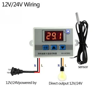 Vodotesna Sonda LCD Zaslon, 12V/24V/220V IS-W3002 ABS Digitalni Temperaturni Regulator Stikalo Z 1M