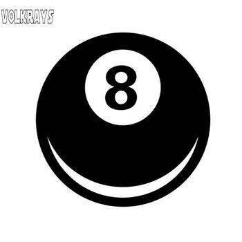Volkrays Smešno Dekorativne Nalepke 8 Žoga Magic 8 Ball Avto Nalepke Avto Styling Nepremočljiva zaščito pred soncem Nalepko Črna/Srebrna,10 cm*10 cm