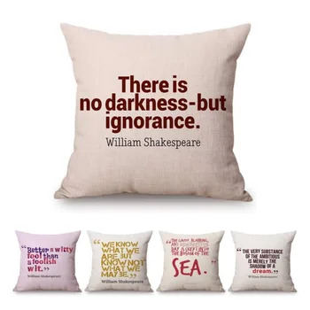 William Shakespeare Ponudbe Črke Natisni Literature Domu Dekorativni Kavč Vzglavnik Čitalnici Knjižnice Dekor Blazine Pokrov