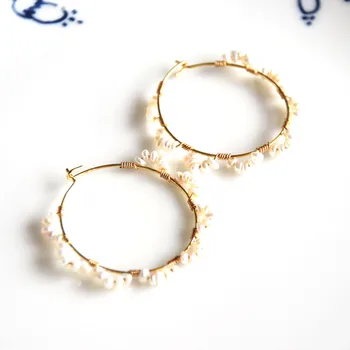 Zlato modni nakit žice zaviti ročno izdelani uhani oblikovalke uhani za ženske, darilo
