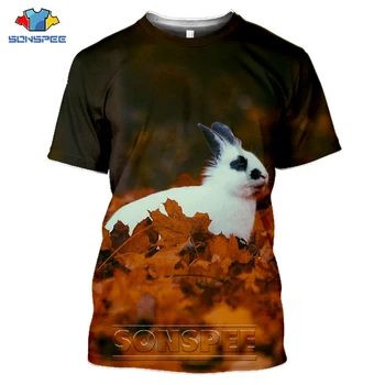 Živali Noro Hare Tshirt Prevelik T Shirt Mens Telovadnice T-Majice Mens 3D Tiskanja Grafike Tee Lep Zajec Kratek Rokav Obleke
